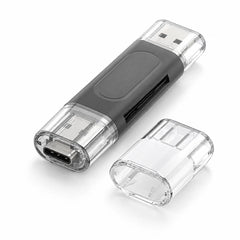Lecteur de cartes 4-en-1 USB-C et USB-A avec son capuchon transparent