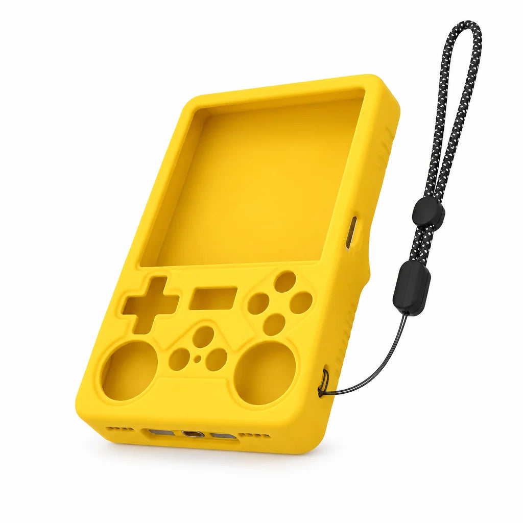 Coque silicone de protection pour console rétrogaming R36S Plus — coloris Jaune