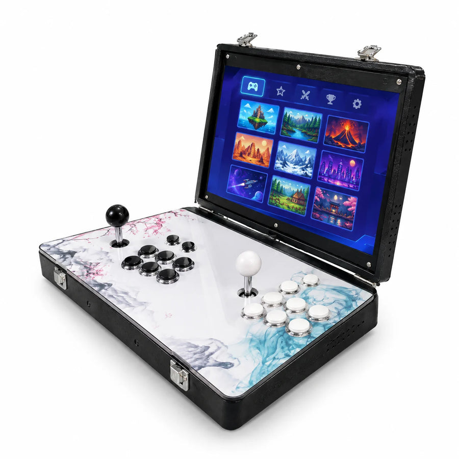 Console Arcade Portatile V17 17″ — Valigia 2 Giocatori, Batteria