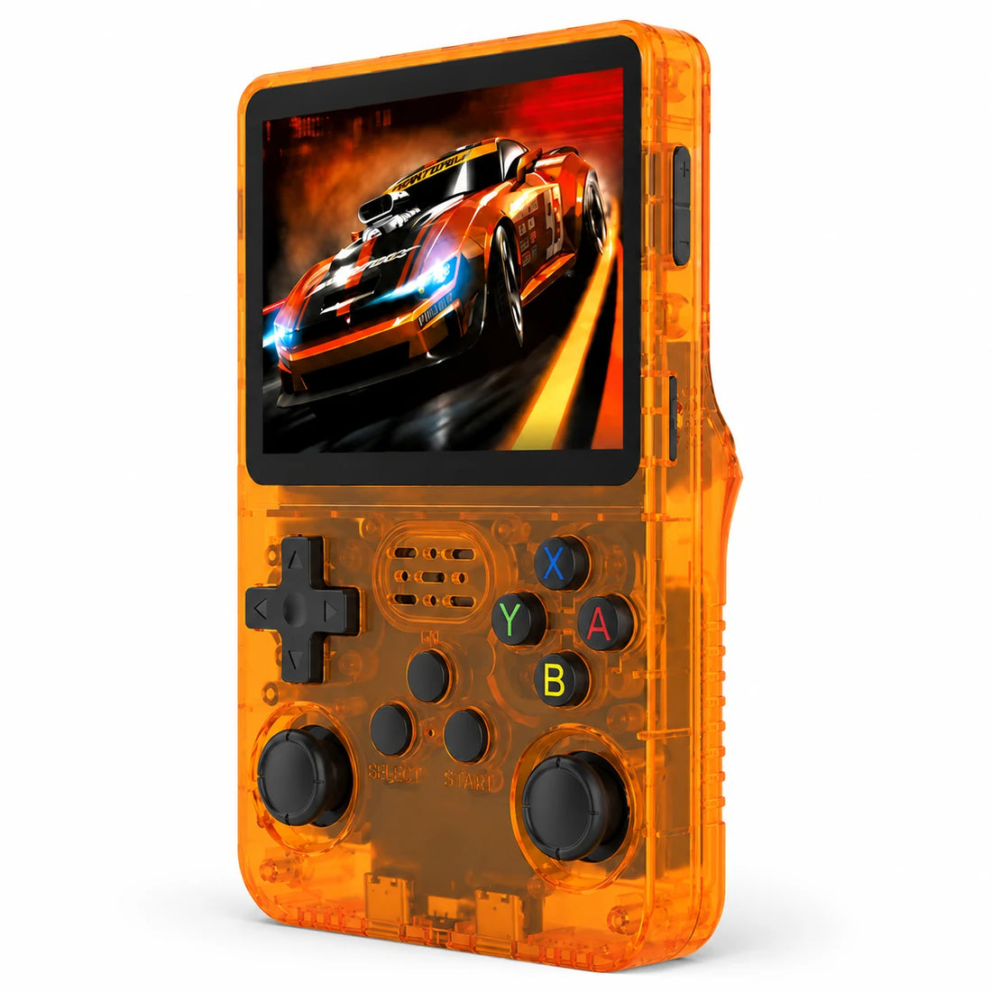 R36S 3.5-inch pocket retro console — Transparent orange