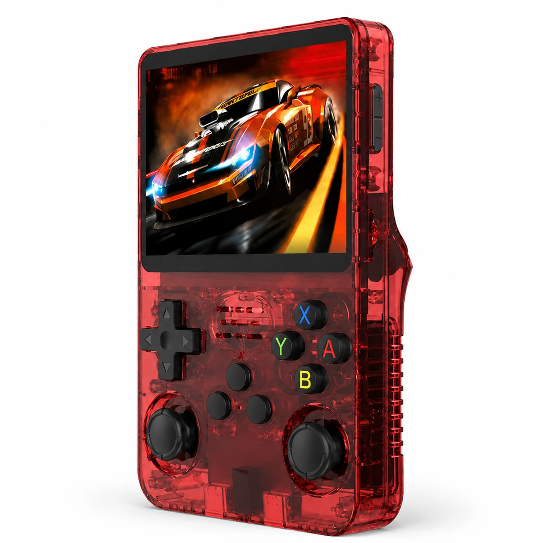 R36S 3.5-inch pocket retro console — Transparent red